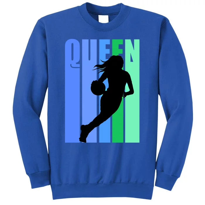 Retro Basketball Queen Player Coach Coaching Playing Great Gift Tall Sweatshirt