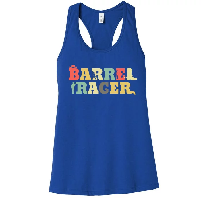 Retro Barrel Racer Gift Vintage Barrel Racing Barrel Racing Fan Cool Gift Women's Racerback Tank