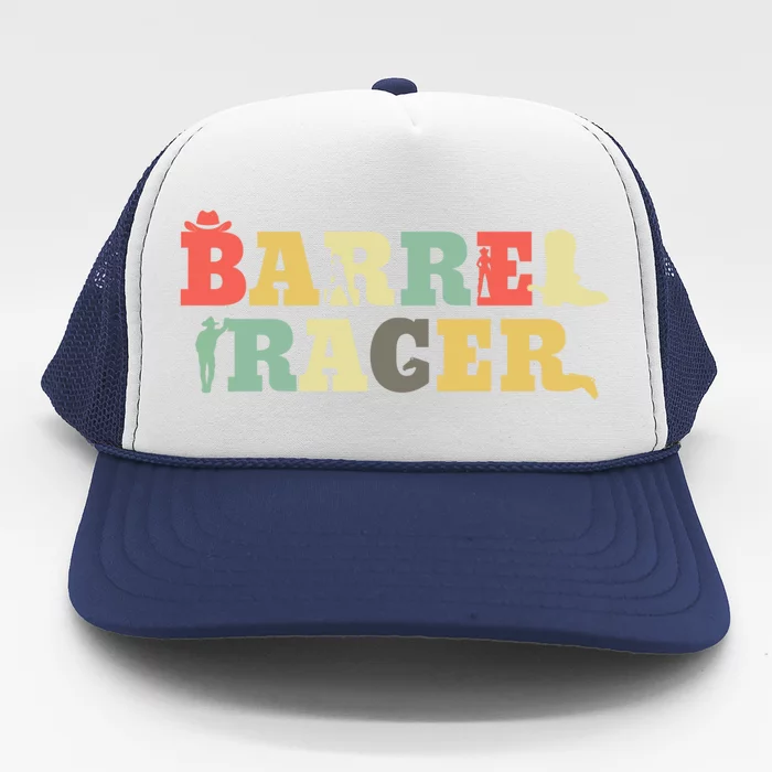 Retro Barrel Racer Gift Vintage Barrel Racing Barrel Racing Fan Cool Gift Trucker Hat