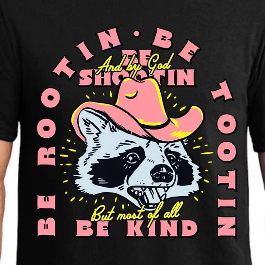 Raccoon Be Rootin Be Tootin Most Of All Be Kind Retro Racoon Pajama Set