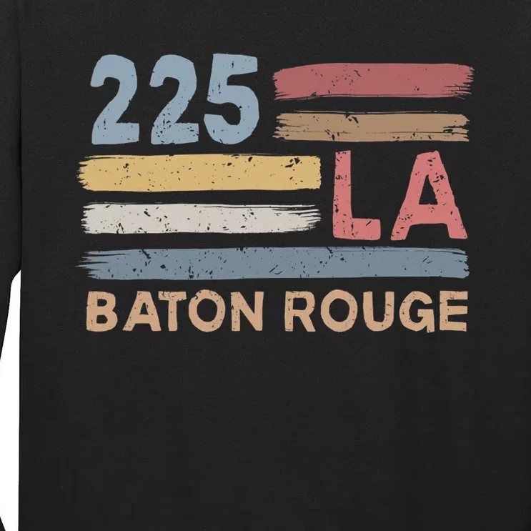 Retro Baton Rouge Area Code 225 Residents State Louisiana Tall Long Sleeve T-Shirt