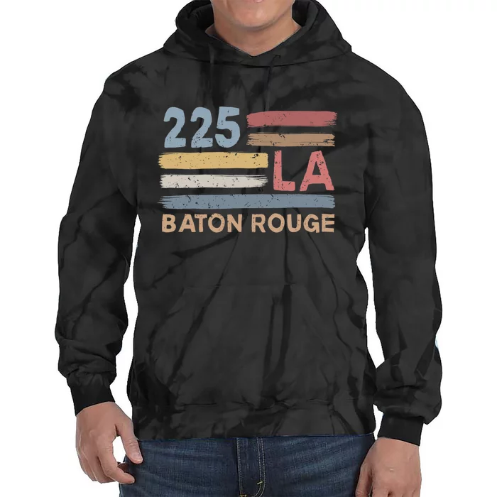 Retro Baton Rouge Area Code 225 Residents State Louisiana Tie Dye Hoodie