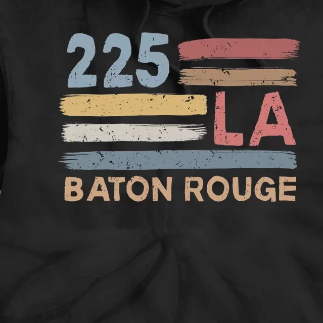 Retro Baton Rouge Area Code 225 Residents State Louisiana Tie Dye Hoodie