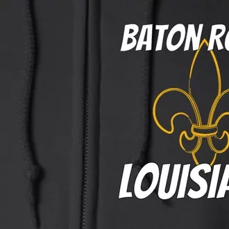 Retro Baton Rouge La Louisiana Apparel Souvenir Full Zip Hoodie