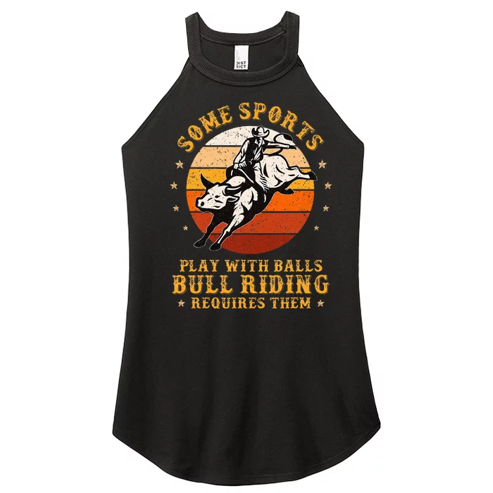 Rodeo Bull Riding Vintage Cowboy Country Ranch Bull Rider Women’s Perfect Tri Rocker Tank