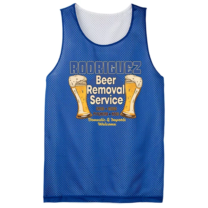 Rodriguez Beer Removal Service Funny Party Ing Gift Mesh Reversible Basketball Jersey Tank