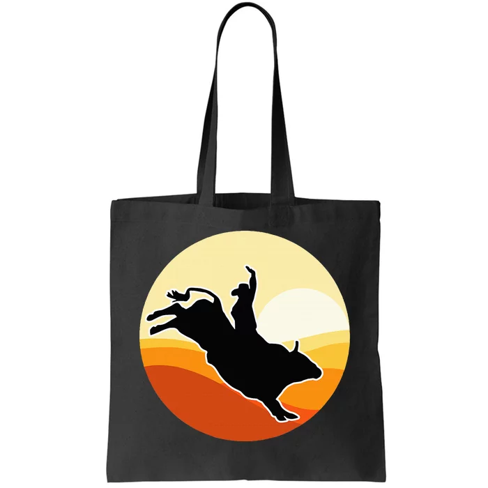 Retro Bull Riding Design Cow Bull Riding Tote Bag