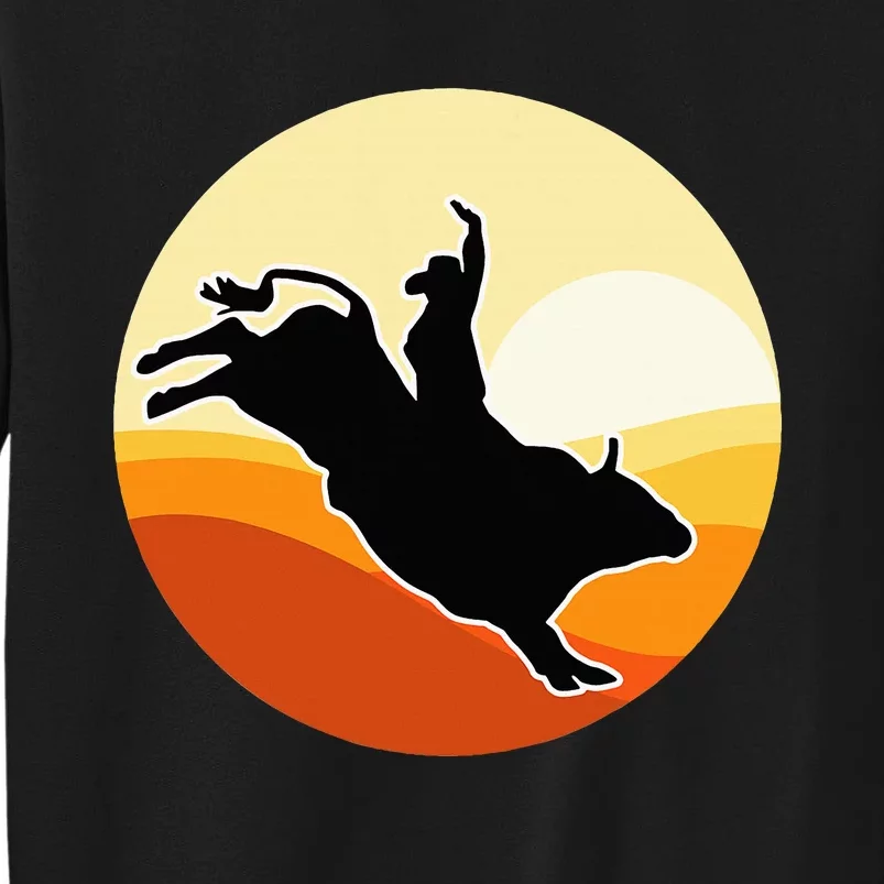 Retro Bull Riding Design Cow Bull Riding Tall Sweatshirt