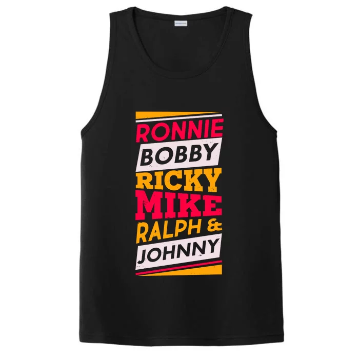 Ronnie Bobby Ricky Mike Ralph And Johnny Performance Tank