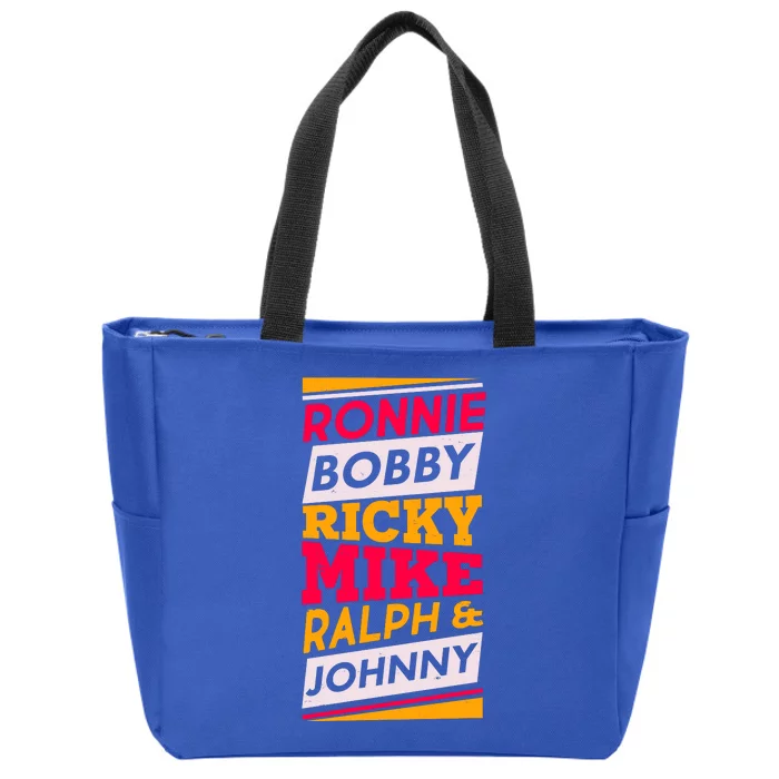 Ronnie Bobby Ricky Mike Ralph And Johnny Zip Tote Bag