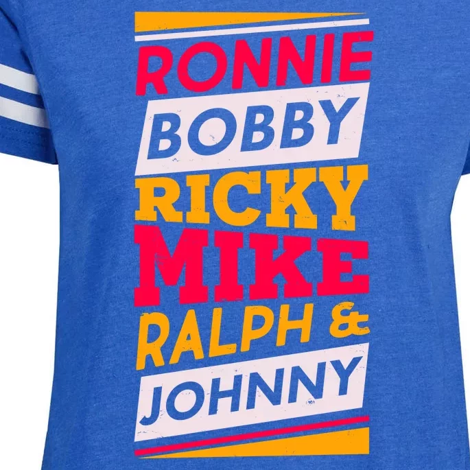 Ronnie Bobby Ricky Mike Ralph And Johnny Enza Ladies Jersey Football T-Shirt