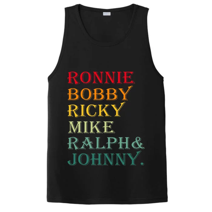 Ronnie Bobby Ricky Mike Ralph And Johnny Performance Tank