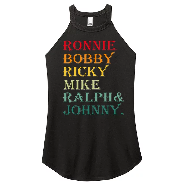 Ronnie Bobby Ricky Mike Ralph And Johnny Women’s Perfect Tri Rocker Tank