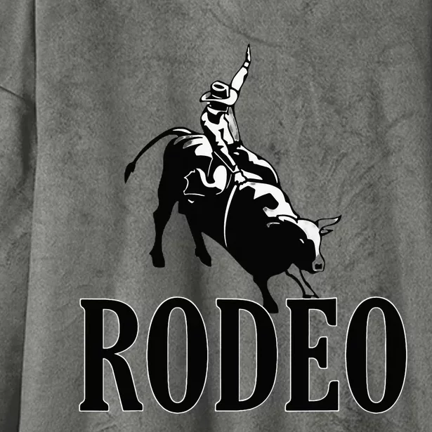 Rodeo Bull Rider Cowboy Riding A Bull At The Rodeo Hooded Wearable Blanket