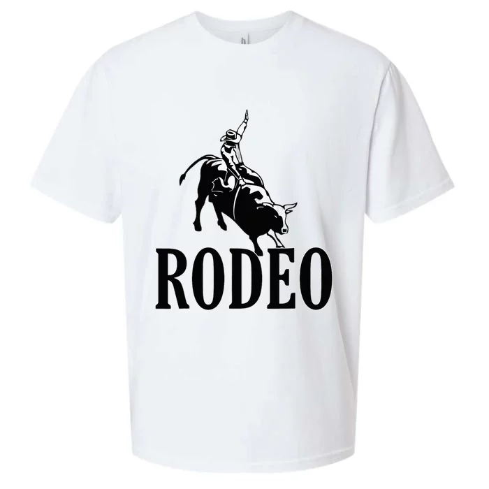 Rodeo Bull Rider Cowboy Riding A Bull At The Rodeo Sueded Cloud Jersey T-Shirt