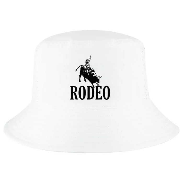 Rodeo Bull Rider Cowboy Riding A Bull At The Rodeo Cool Comfort Performance Bucket Hat