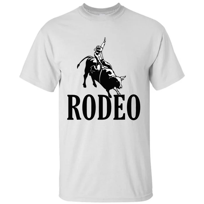 Rodeo Bull Rider Cowboy Riding A Bull At The Rodeo Tall T-Shirt