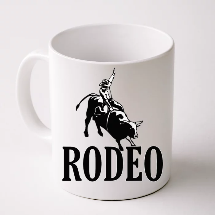 Rodeo Bull Rider Cowboy Riding A Bull At The Rodeo Front & Back Coffee Mug