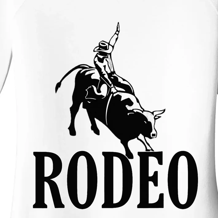 Rodeo Bull Rider Cowboy Riding A Bull At The Rodeo Women's Perfect Tri Tunic Long Sleeve Shirt