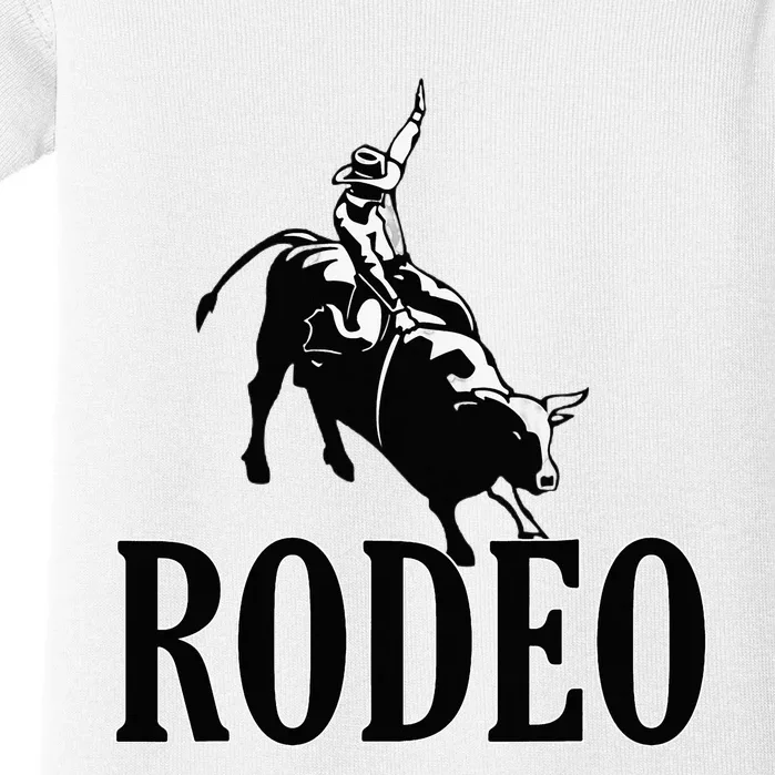 Rodeo Bull Rider Cowboy Riding A Bull At The Rodeo Baby Bodysuit