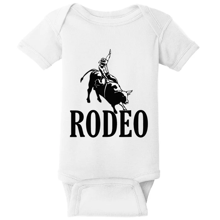 Rodeo Bull Rider Cowboy Riding A Bull At The Rodeo Baby Bodysuit