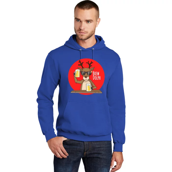 Rudolph Brewdolph Reindeer Funny Beer Christmas Craft Beer Meaningful Gift Hoodie