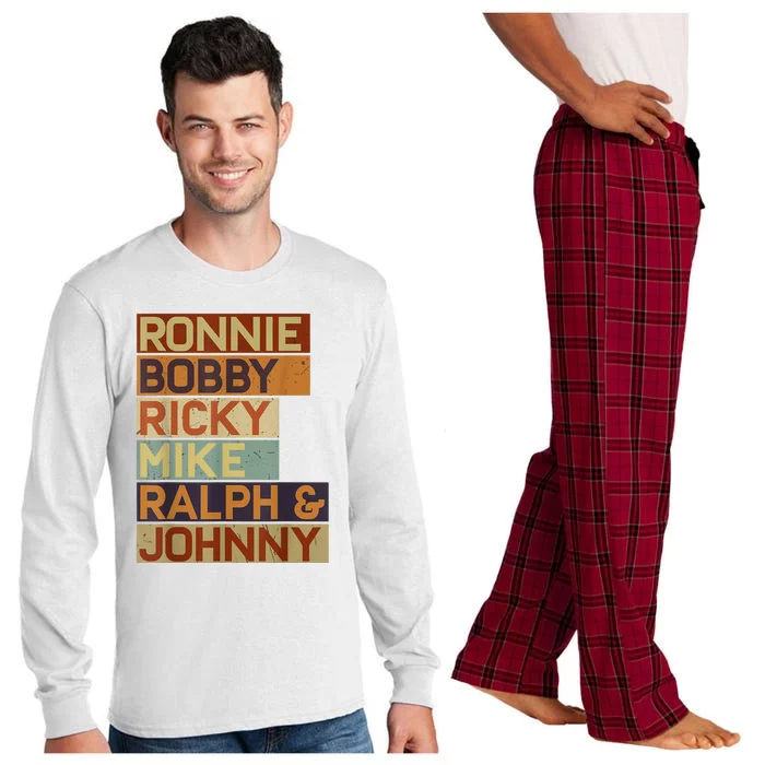 Ronnie Bobby Ricky Mike Ralph And Johnny Men Women Long Sleeve Pajama Set