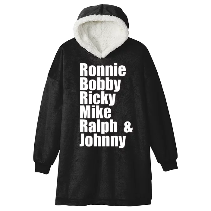 Ronnie Bobby Ricky Mike Ralph And Johnny Hooded Wearable Blanket