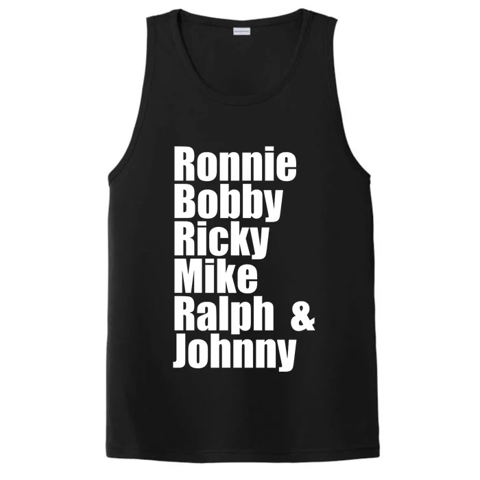 Ronnie Bobby Ricky Mike Ralph And Johnny Performance Tank