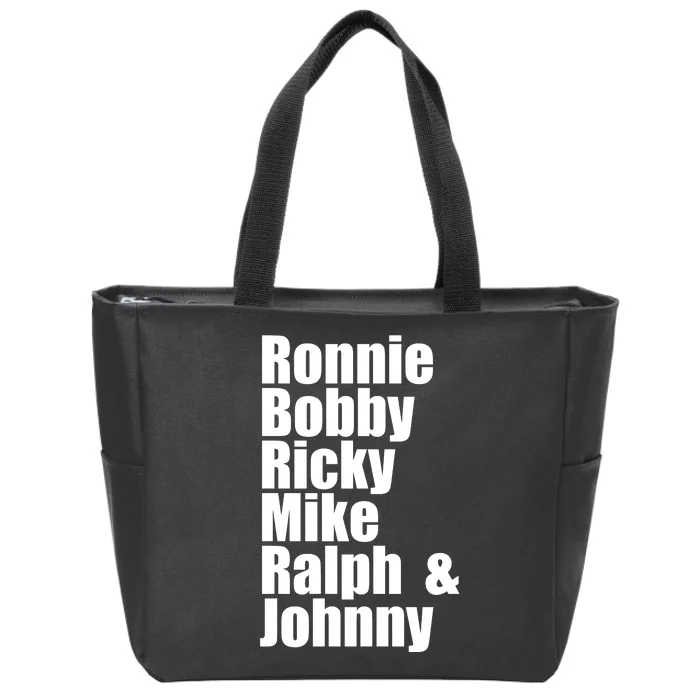 Ronnie Bobby Ricky Mike Ralph And Johnny Zip Tote Bag