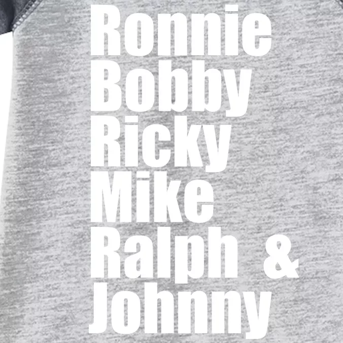 Ronnie Bobby Ricky Mike Ralph And Johnny Infant Baby Jersey Bodysuit