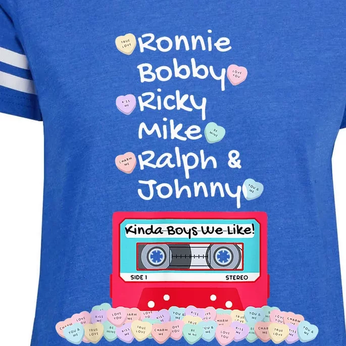 Ronnie Bobby Ricky Mike Ralph And Johnny Kinda We Like Enza Ladies Jersey Football T-Shirt