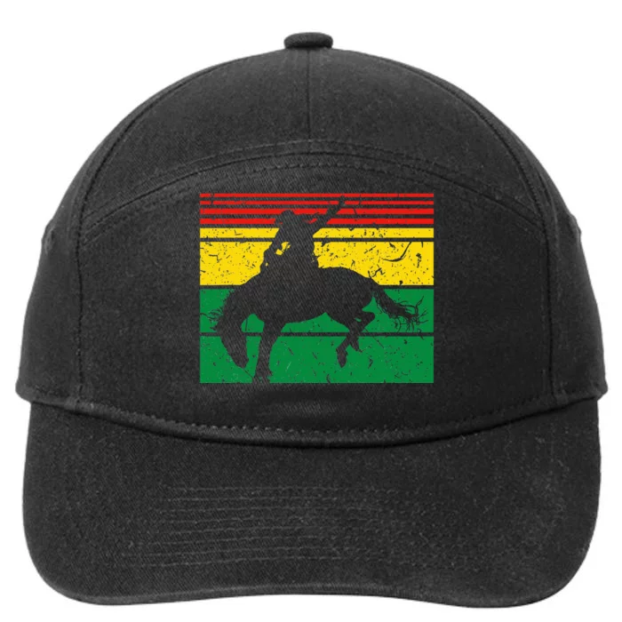 Rodeo Bronc Riding African American Cowgirl Graphic 7-Panel Snapback Hat