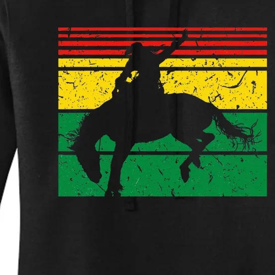 Rodeo Bronc Riding African American Cowgirl Graphic Women's Pullover Hoodie