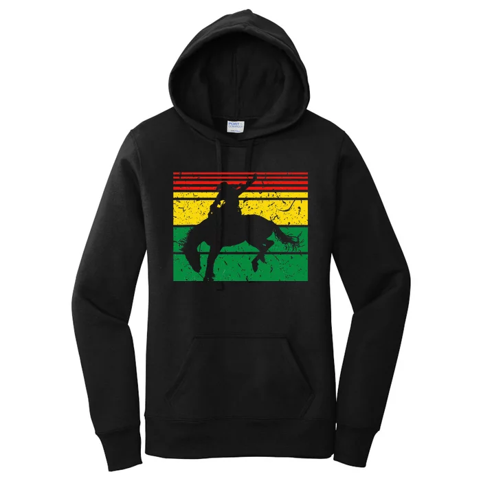 Rodeo Bronc Riding African American Cowgirl Graphic Women's Pullover Hoodie