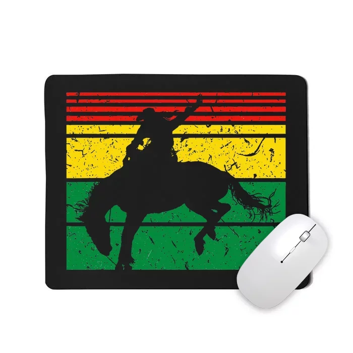 Rodeo Bronc Riding African American Cowgirl Graphic Mousepad