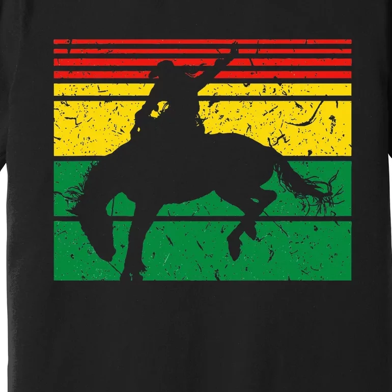 Rodeo Bronc Riding African American Cowgirl Graphic Premium T-Shirt