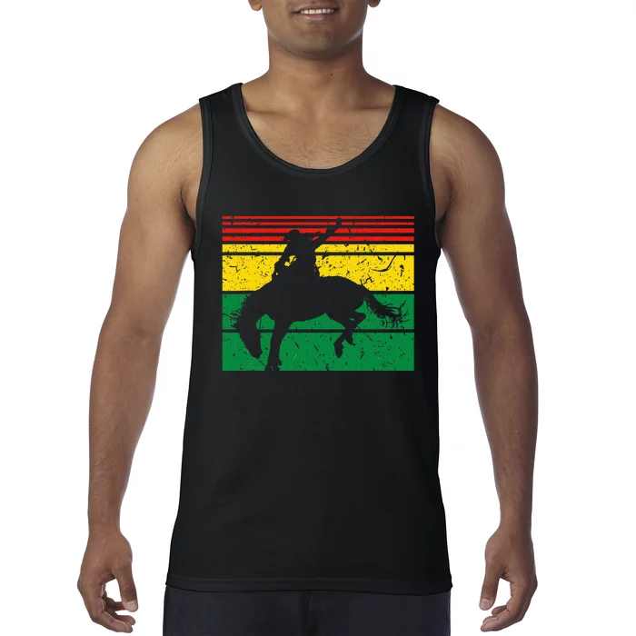 Rodeo Bronc Riding African American Cowgirl Graphic Tank Top