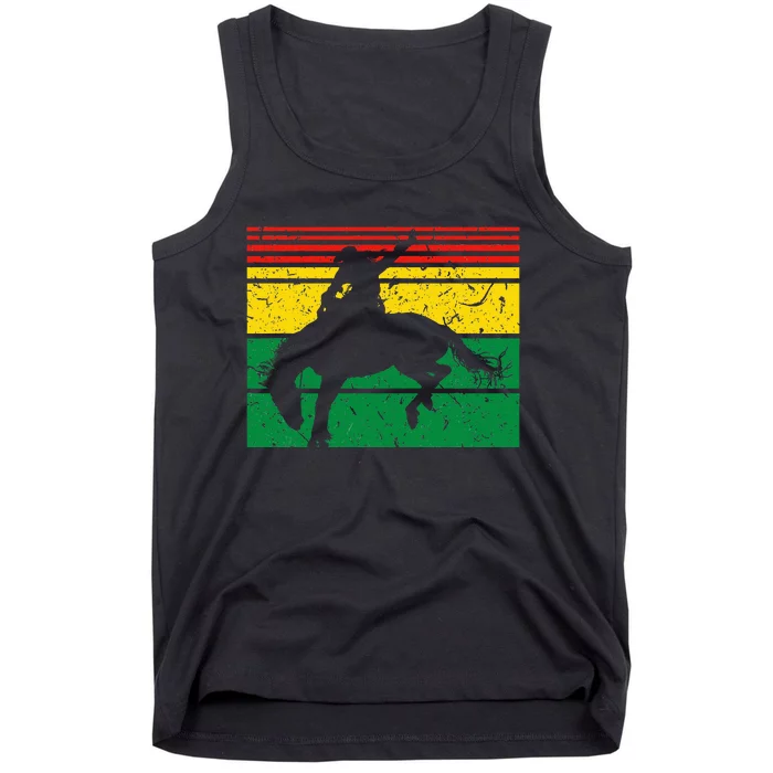 Rodeo Bronc Riding African American Cowgirl Graphic Tank Top