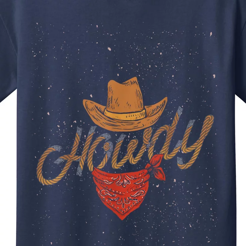 Rodeo Bull Riding Western Texas Howdy Yeehaw Cowboy Kids T-Shirt