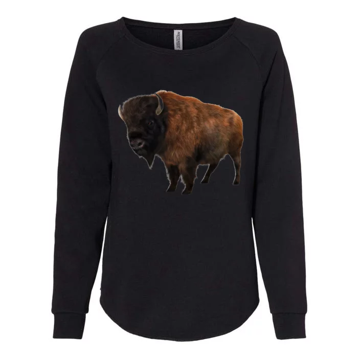 Realistic Bison Womens California Wash Sweatshirt