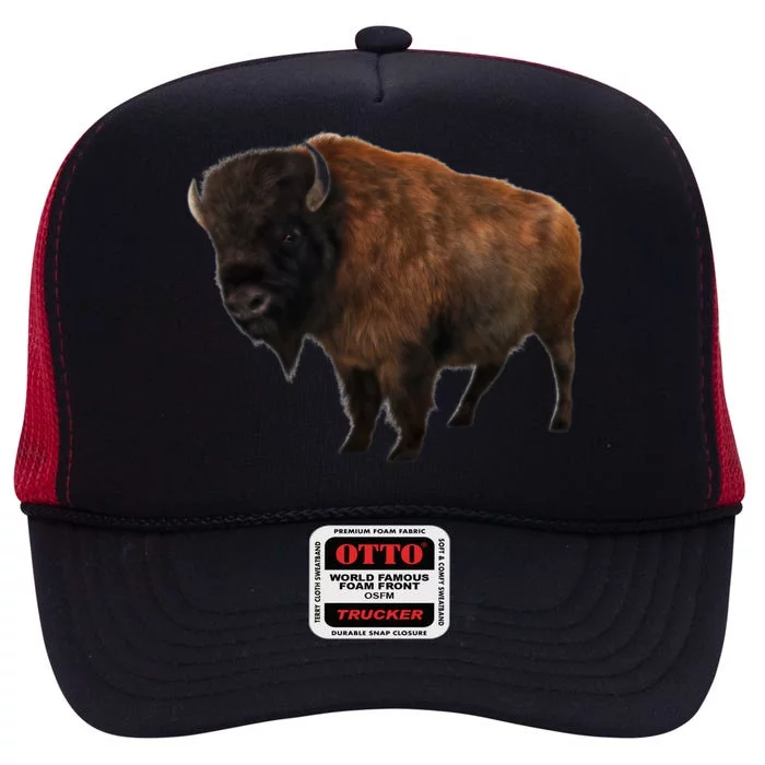 Realistic Bison High Crown Mesh Trucker Hat