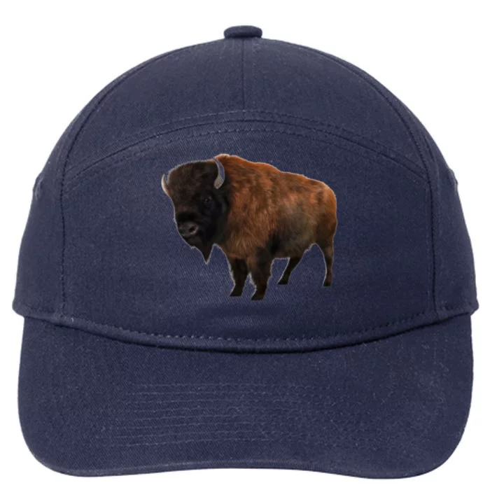 Realistic Bison 7-Panel Snapback Hat