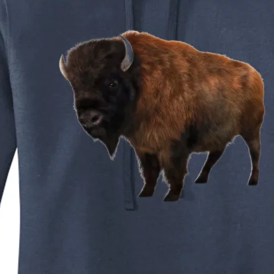 Realistic Bison Women's Pullover Hoodie