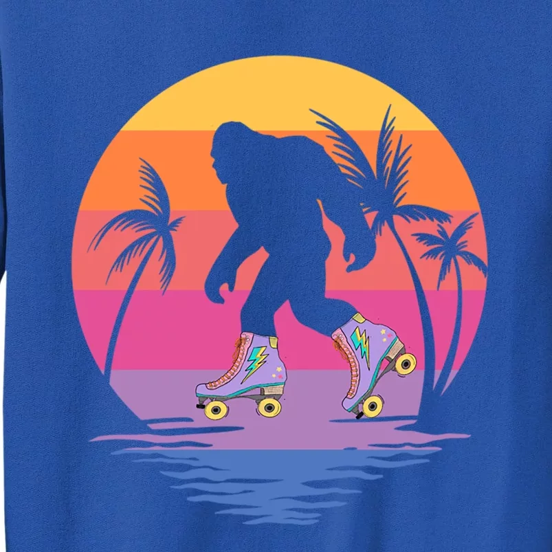 Retro Bigfoot Roller Skating Sasquatch 80s 90s Skater Cool Gift Tall Sweatshirt