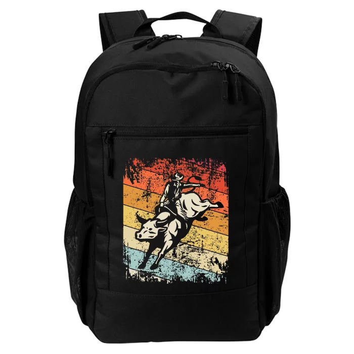 Retro Bull Riding For Cowboy Daily Commute Backpack