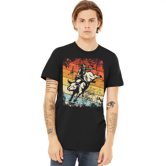 Retro Bull Riding For Cowboy Premium T-Shirt