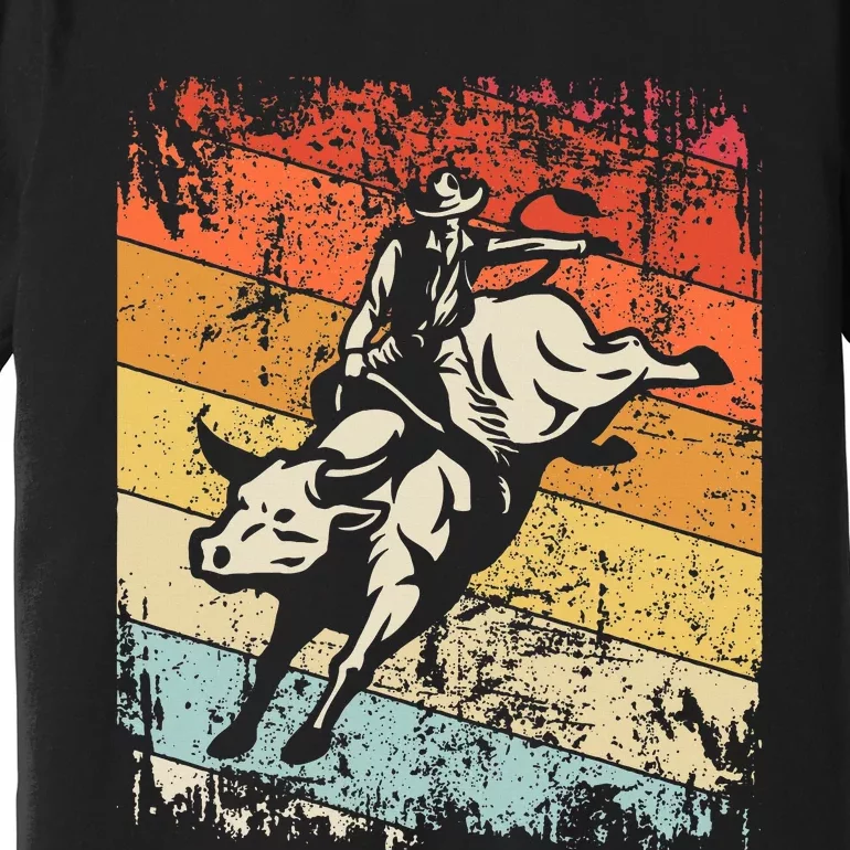 Retro Bull Riding For Cowboy Premium T-Shirt