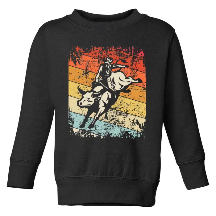 Retro Bull Riding For Cowboy Toddler Sweatshirt