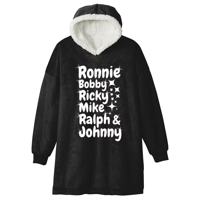 Ronnie Bobby Ricky Mike Ralph And Johnny Hooded Wearable Blanket